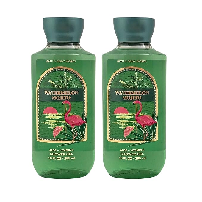 Bath &amp Body Works Shower Gel Gift Set of 2 10oz Each (Watermelon Mojito)