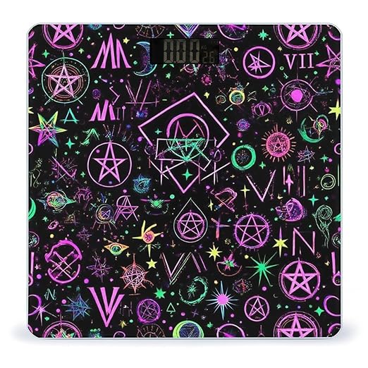Energy Saving Scale Bathroom Weighing Scale Smart Scale for Body Weight Digital Witch Magic Sun Moon Star Alchemical Cosmic Signs Witchcraft