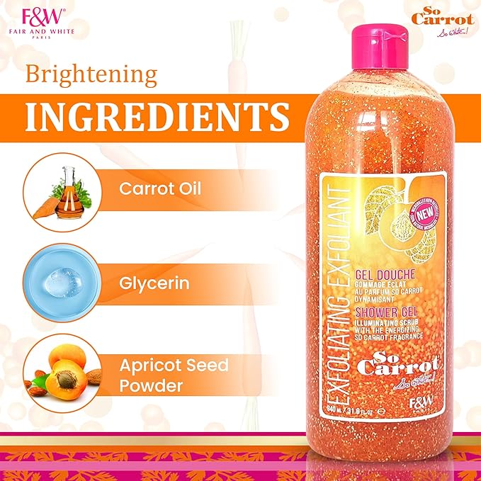 FAIR &amp WHITE So Carrot Body Scrub Body Wash 31.8 Floz / 940ml