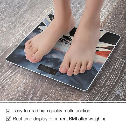 Checkered Flag Racing Scale for Body Weight Highly Accurate Digital Bathroom Body Scale Digital Bathroom Scales for People Anti-Slip Large LCD Display Smart Scales