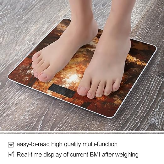 Golden Maple Warms The Path Smart Scale for Body Weight Digital Bathroom Scale Toughened Glass Weight Scale with Large LCD Backlight Display High Precision Scales Weighing Machine