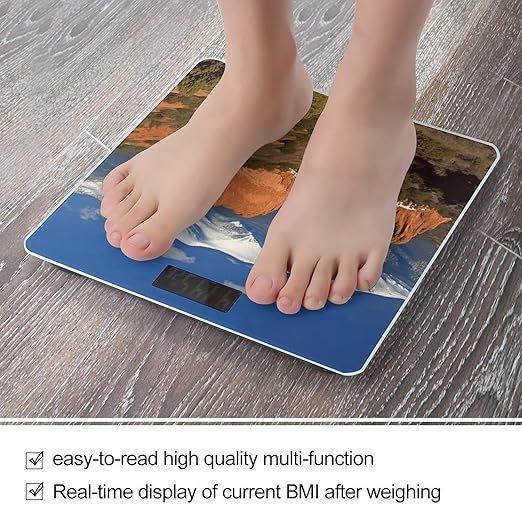 Pikes Peak Colorado Bathroom Scale Rounded Smart Scale for Body Weight Automatic Power On/Off Weight Scales Accurate Bathroom Digital Scales for Pet Home Bedroom Kitchen