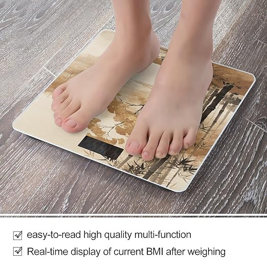 Deer Drink in The Autumn Ravine Smart Scale for Body Weight Digital Bathroom Scale Toughened Glass Weight Scale with Large LCD Backlight Display High Precision Scales Weighing Machine
