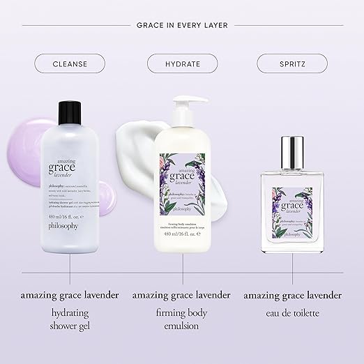philosophy amazing grace hydrating bath &amp shower gels - efficiently cleanses soothes &amp comforts dry skin - vegan formula