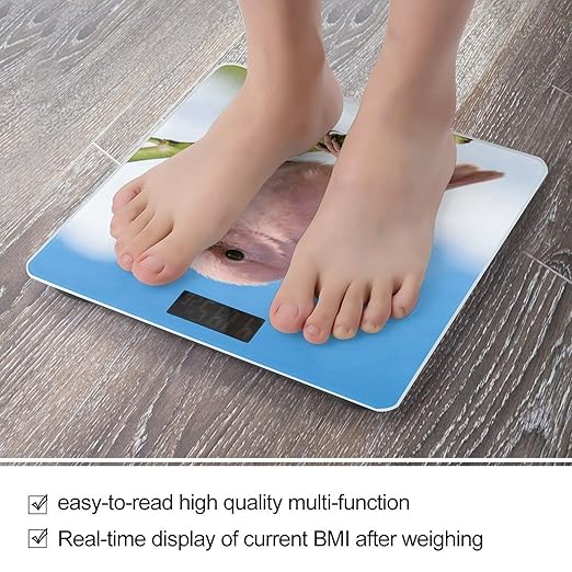 Cute Pink Bird Weight ScaleClear LED Display Bathroom Digital Weighing ScaleTempered Glass Digital Bathroom Scale for Body Weight Capacity Up to 400 Lbs