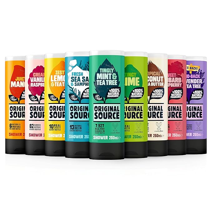 Original Source Mango Shower Gel 100 Percent Natural Fragrance Vegan Cruelty Free Paraben Free Bulk Buy Pack of 6 x 250 ml