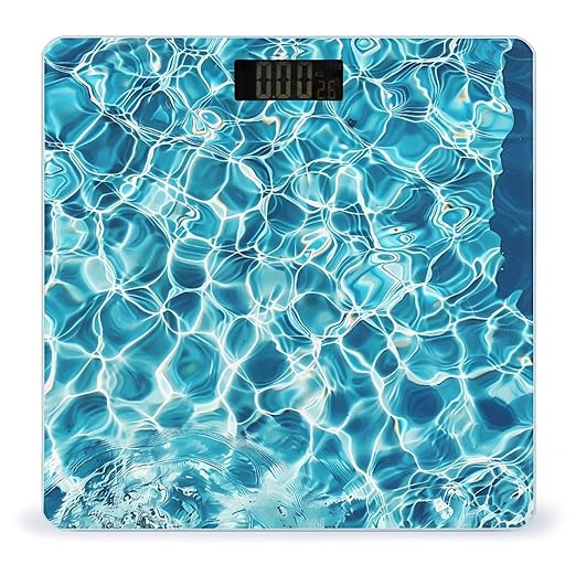 Swimming Pool Water Bathroom Scale for Body Weight LCD Display Digital Bathroom Scale Tempered Glass Bathroom Weight Scales Fashion Smart Scales for Home Bedroom 400 Lb