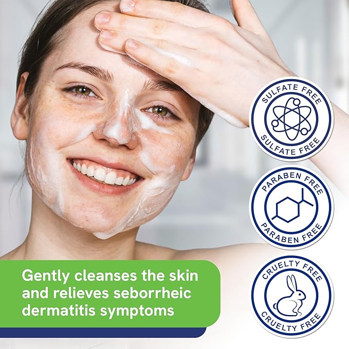 Seborrheic &amp Atopic Dermatitis Gentle Face Wash with Manuka Honey - Natural &amp Organic Face Cleanser &amp Body Wash For Sensitive Skin - Hypoallergenic Paraben Free &amp Sulfate Free Acne Fa