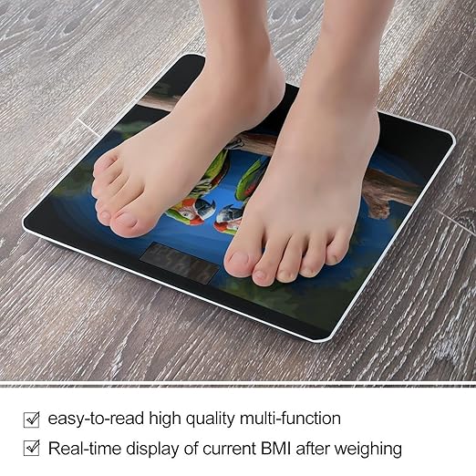 Parrots Weight Scale Digital Electronic Scales Bathroom Scale Larg LCD Backlight Display High Precisio MeasurementsTempered Glass