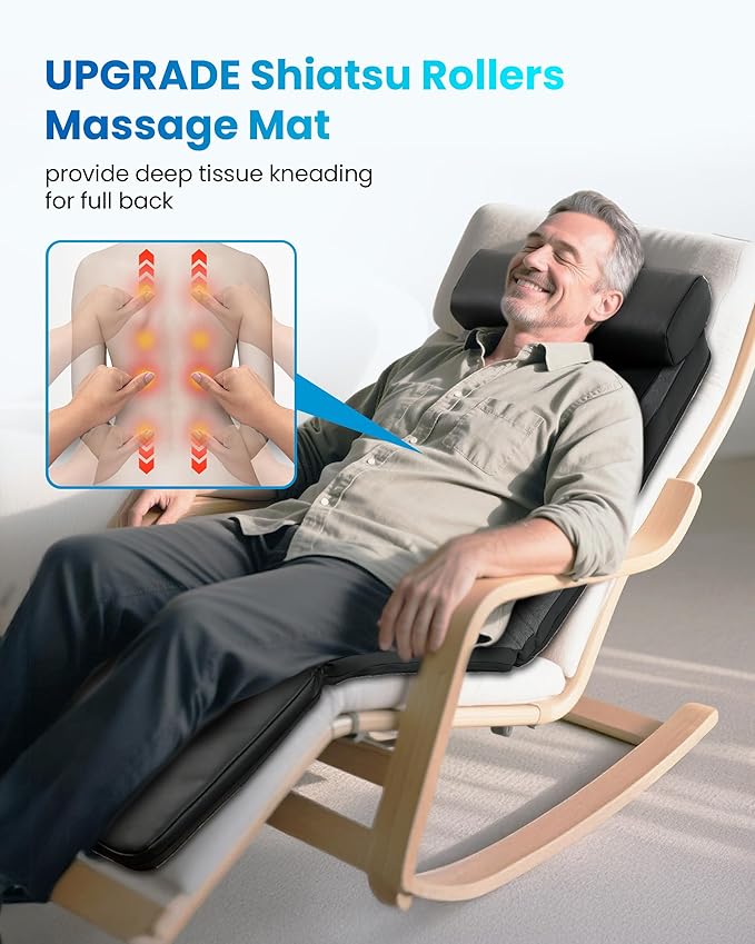 COMFIER HSA Eligible Shiatsu Full Body Massage Mat with Heat FSA Back Massage Pad for Pain Relief Deep Tissue Kneading &amp Vibration Heating Chair Massager for Recliner Sofa Bed Gifts for Men Wo