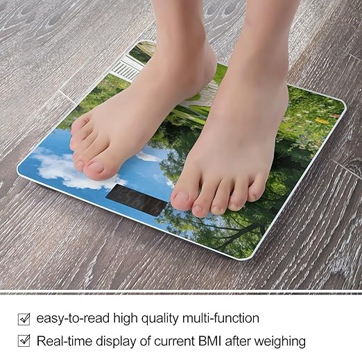 Green Garden Smart Scale for Body Weight Digital Bathroom Scale Toughened Glass Weight Scale with Large LCD Backlight Display High Precision Scales Weighing Machine