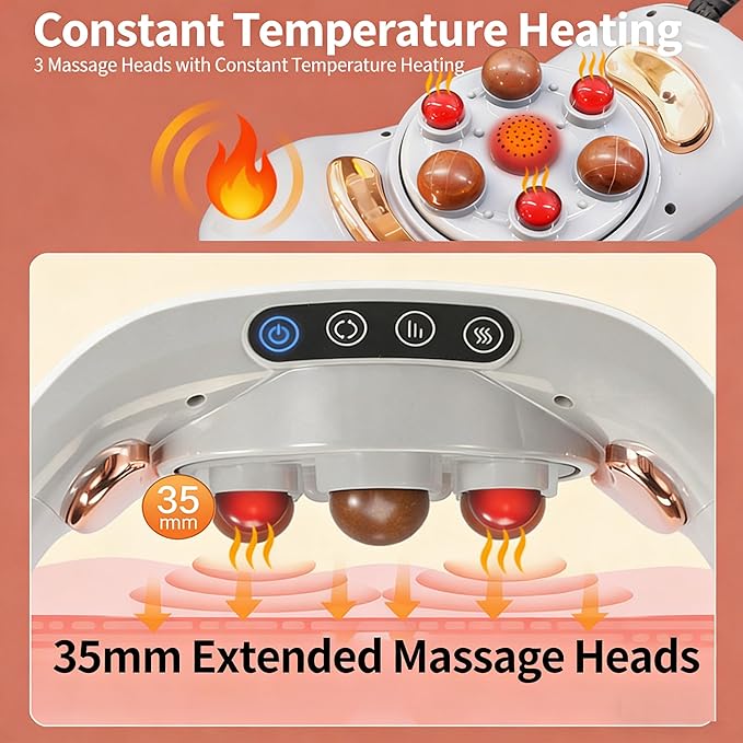 Electric Abdominal Massager with Heating Forward &amp Reverse Rotation 3 Adjustable Intensity Levels Waist &amp Abdomen Dual-Use Constant Temperature Hot Compress