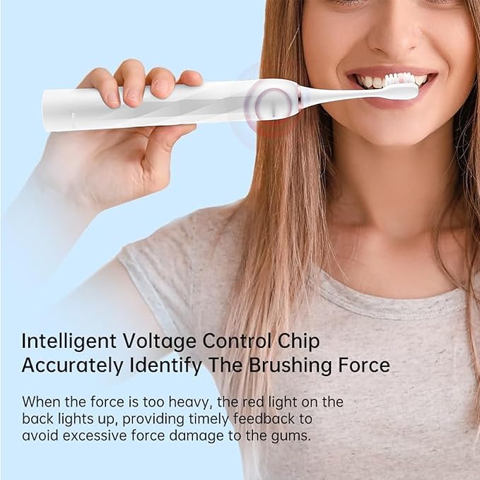 V3 Sonic Electric Toothbrush for Adults - Dual Display 5 Cleaning Modes Up to 200 Days Battery on a Single Charge 4 Brush Heads &amp IPX7 Waterproof Design