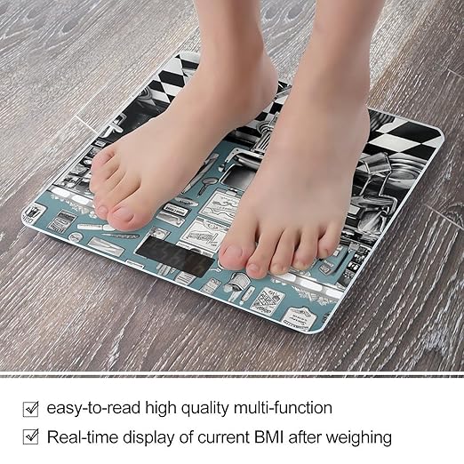 Barber Shop Scale for Body Weight High Precision Digital Weight Scales with LCD Display Anti-Slip Sturdy Slim Tempered Glass Bathroom Scale for Home Use