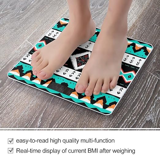 Men's Fashion Automatic Switch Digital Bathroom Weighing Scale Smart Scale Ethnic Aztec Geometric Indiana Western Southwest Pattern