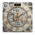 Steampunk Gears Clock Scale for Body Weight Digital Bathroom Scale Toughened Glass High Precision Scales for Body Weight with Large LCD Backlight Display Weight Scales