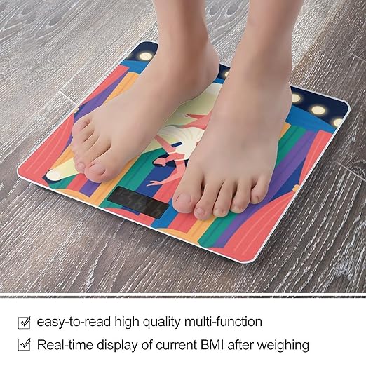 Dancer on Stage Weight Scale Cute Bathroom Scale for Body Highly Accurate Digital Weighing Machine for People Compact LCD Display Scales with Sturdy Toughened Glass Scales