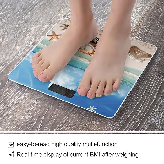 Sea Turtle Starfish Scale for Body Weight Smart Scales Digital Bathroom Scale High Precision Weighing Scales with Large Display Weighing Machine for People
