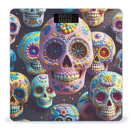 Sugar Skull Scale for Body Weight Smart Scales Digital Bathroom Scale High Precision Weighing Scales with Large Display Weighing Machine for People