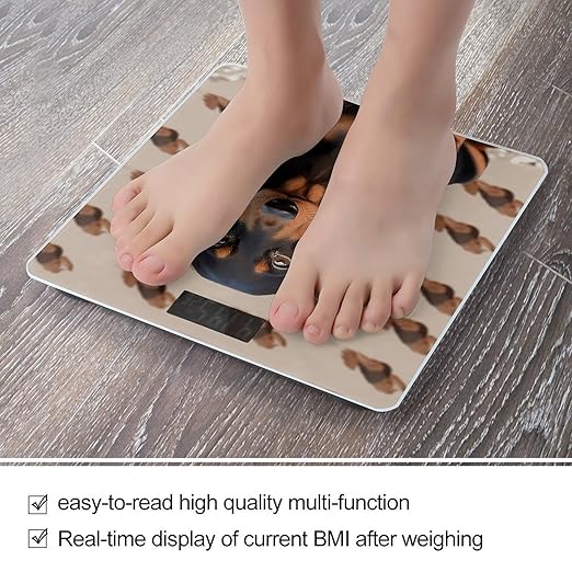 Dachshund Dog Bathroom Scale for Body Weight Bathroom Digital Electronic Weighing Scale with Back Lit LED Display Sturdy Tempered Glass Weight Watchers Scales 400lb