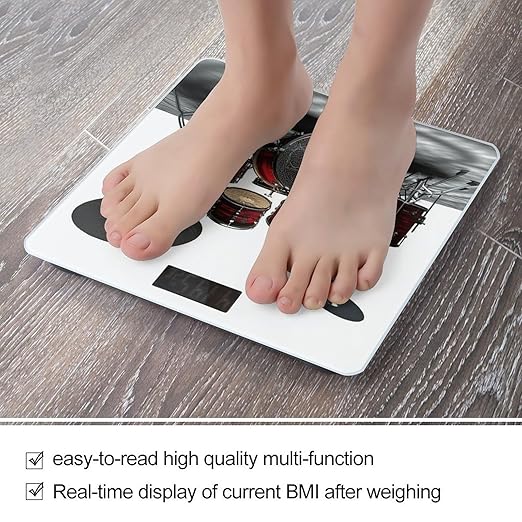 Cool Drum Set Png Bathroom Scale Large LCD Backlight Display Digital Scale Rounded Corners Body Scales Automatic Power On/Off Bathroom Scales for Home Bedrooms