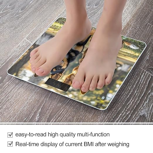 Dogs Sitting Together Scale for Body Weight Digital Bathroom Scale Accurate Smart Weight Scales with Large Display Weighing Machine High Precision Scales
