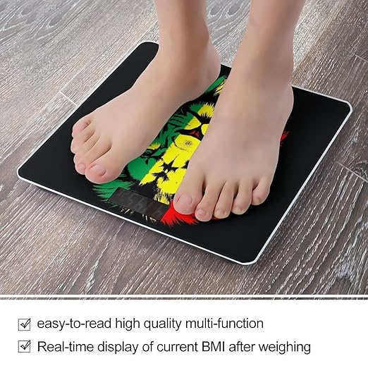 Women's Digital Bathroom Weighing Scale Automatic Switch Energy Saving Scale Smart Scale for Body Weight Reggae Rasta Flag Lion
