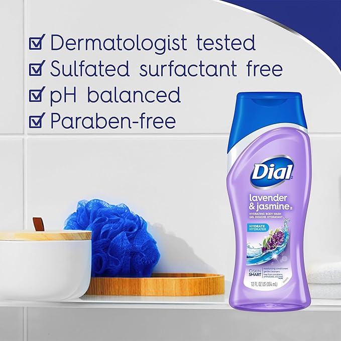 Dial Body Wash Lavender &amp Jasmine 12 Ounce (Pack of 6)