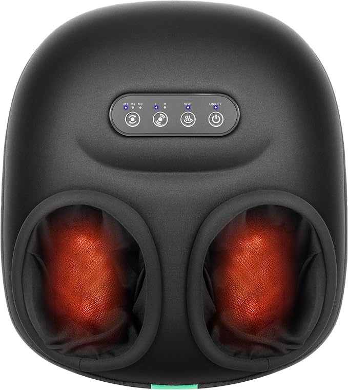 Medcursor Foot Massager Machine with Heat Rolling Deep Kneading Shiatsu Foot Massager for Delivers Pain Relief Tired Plantar Fasciitis Gift for Women Mom Men Fits Up to 13