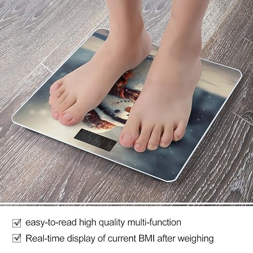 Digital Bathroom Scale for Body Weight Scale with Bright LCD Display High Accuracy Step-On Technology Auto On/Off Snowman in The Snow Digital Scales 400 Lbs /180kg