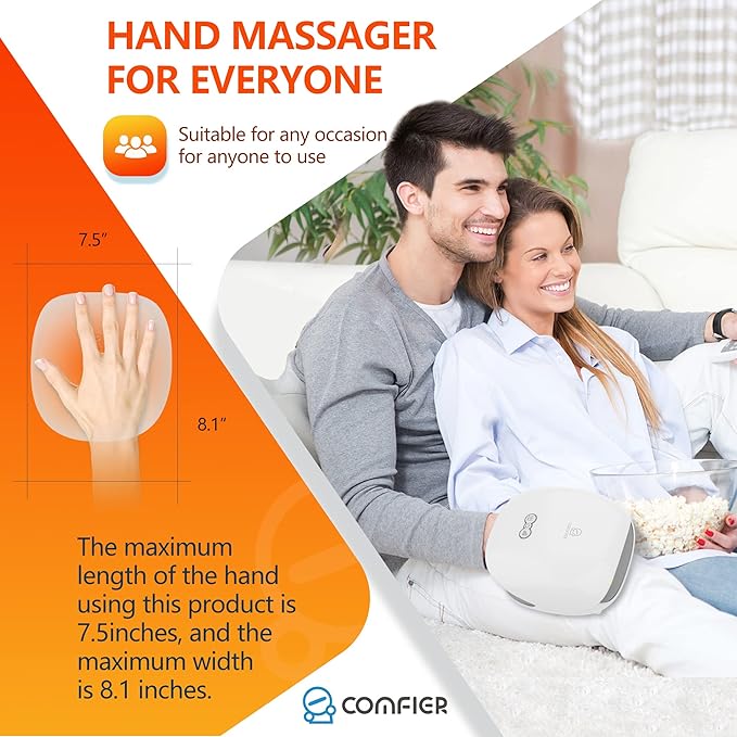 COMFIER Wireless Hand Massager with Heat &amp CompressionHand Massager for Arthritis and Carpal Tunnel3 Levels Compression &amp HeatingRechargeableChristmas Gifts for WomenMenMom