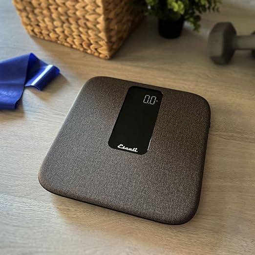 Escali ComfortStep Anti-Slip Digital Bathroom Scale for Body Weight with Removable Linen Platform Cover and High Capacity of 400 lb Batteries Included