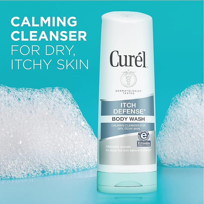 Curel Hydra Therapy In Shower Lotion Wet Skin Moisturizer for Dry or Extra-dry Skin &amp Itch Defense Calming Daily Cleanser Body Wash Soap-free Formula
