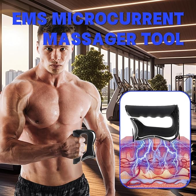 Electric Fascia Knife Muscle Pain Relief Massager Tool Muscle Scraper Set Relaxation Fascia Tissue Massage for Portable 3 Levels of Regulation Ideal Gifts for All Occasions（Black）