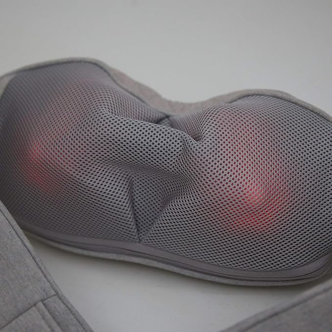 Synca Wellness Quzy Premium Neck and Shoulder Massager - Portable Deep Kneading Massaging with Infrared Heat Adjustable Speeds for Pain Relief Ultimate Ease of Use Quality