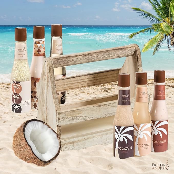 Tropical Milky Coconut Bath &amp Body Set Skin Care Bath for Women &amp Men Shower Gel Bubble Bath Bath Salts Body Butter Body Scrub Body Lotion - Luxury Spa Set Luxury Body Care Gift Unisex –