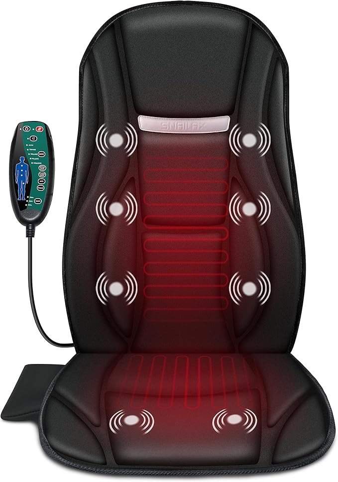Snailax Vibration Back Massager with Heat &amp Shiatsu Neck and Shoulder Massager – Full-Body Massage Solution for Office Home