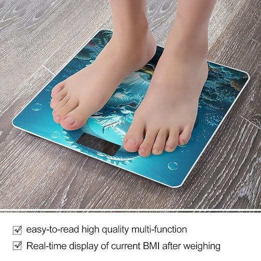 The Dragon King Scale for Body Weight Sturdy Tempered Glass Weighing Scales with LCD Display Accurate Digital Bathroom Scale Convenient Body Fat Smart Scales Easy Read