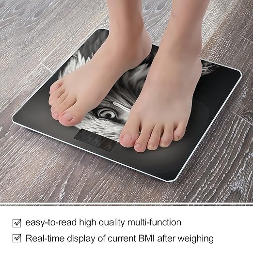 Eagle Black and White Scale for Body Weight High Precision Digital Weight Scales with LCD Display Anti-Slip Sturdy Slim Tempered Glass Bathroom Scale for Home Use