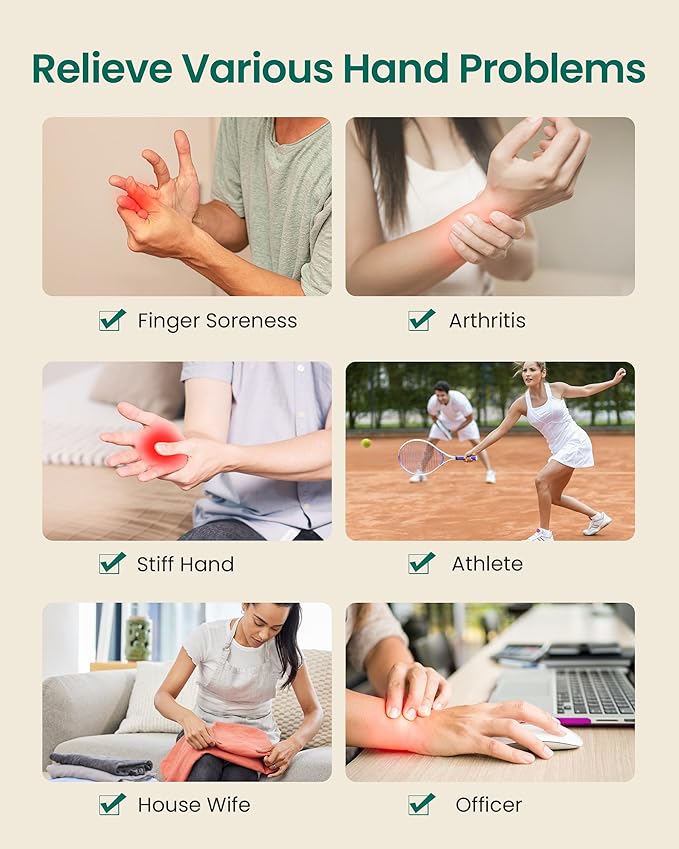 Snailax Hand Massager with Heat and Compression Vibration Cordless Hand Massager for Arthristis Carpal Tunnel Gifts for Women Men Mom(Black)