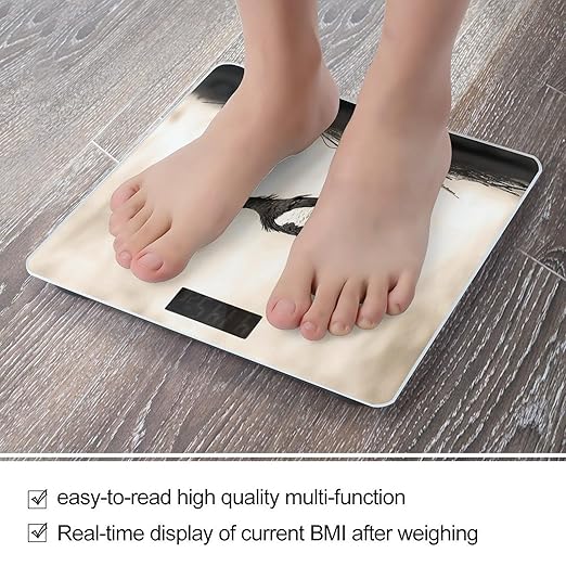 Black Stork Bathroom Scale Ultra-Bright Liquid Crystal Screen Weight Scale Accurate Bathroom Body Scales for Body Weight Bathroom Pet Home Bedroom Gift-Giving