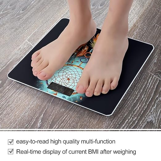 Feathers Dream Catcher Bathroom ScaleHighly Accurate Digital Weighing Machine for People Bright LED Display Weight Scale for The Aldult Home Use