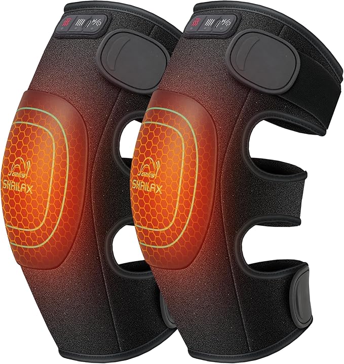 Cordless Knee Massager with Heat 360°All-around Vibration Graphene Heating Pad for Knee Rechargeable Multi Modes Large-size Range for Athletes Housewives Elders Gifts for Men Women Home Office Use