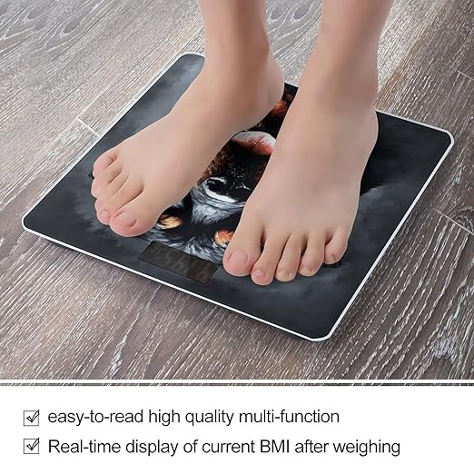 Cool Rottweiler Dog Art Scale for Body Weight Safe Rounded Corners Tempered Glass Digital Bathroom Scale LED Display 400lb Capacity Weight Scales with High Precision Sensors