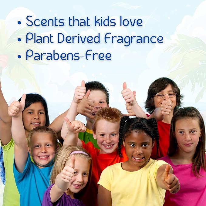 Kids Body Wash – Plant Based Gentle Moisturizer with Shea Butter – Safe for Sensitive Skin – Summer Splash – 3 Pack (8 oz Each)