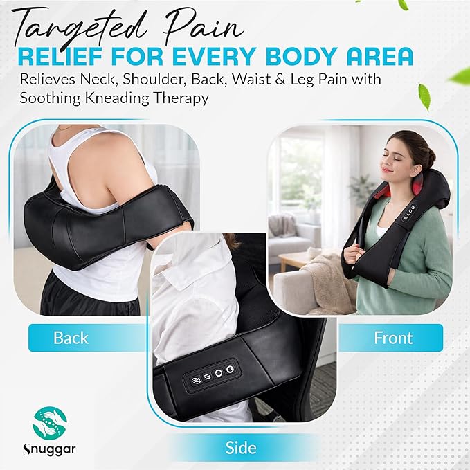 Neck Back and Shoulder Massager with Heat Neck Massager for Pain Relief Deep Tissue Electric Shiatsu Kneading Neck Massager with Heat for Home Office Stress Relief Muscle Relaxation