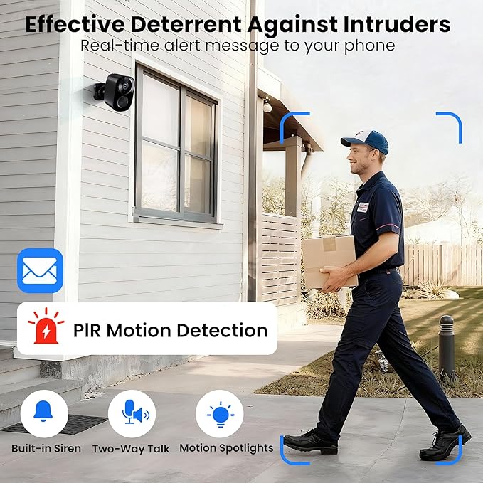 2026 Enhanced 2K UHD Security Cameras Wireless Outdoor – Free Cloud &amp SD Storage Dual-Band WiFi 2.4G/5G Full-Color Night Vision 6-Month Battery Motion Alerts IP66 Weatherproof 2-Way Talk