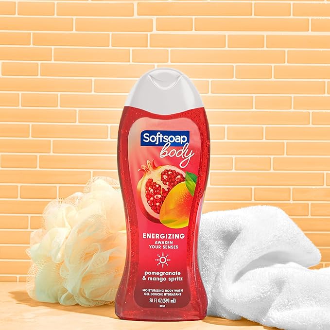 Softsoap Body Wash Pomegranate &amp Mango Spritz Body Wash 20 Fl Oz (Pack of 4) &amp Antibacterial Liquid Hand Soap Crisp Clean Scent Hand Soap 11.25 Ounce 6 Pack
