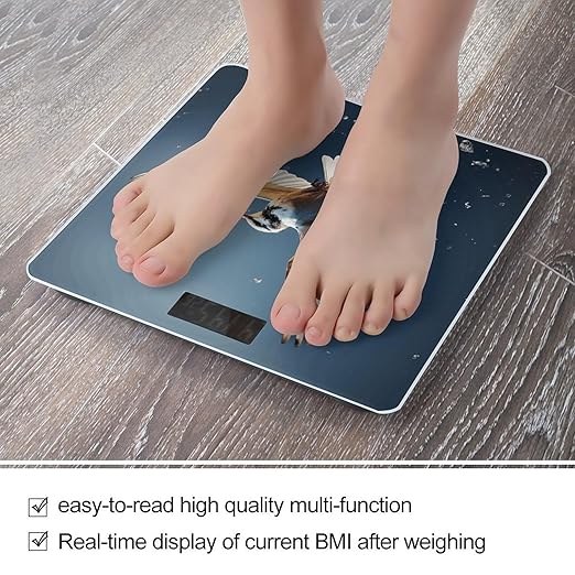 Bird Migration Bathroom Scale for Body Weight Bathroom Weighing Scale with Backlit LCD Display Highly Accurate Measures Weight Up to 180kg