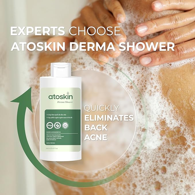 Atoskin Derma Shower (3 Pack) – Herbal Body Cleanser for Oily &amp Acne-Prone Skin with Rosemary &amp 7 Botanical Extracts (28.41 oz)
